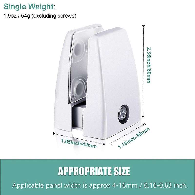 4 Pieces Sneeze Guard Bracket Support Aluminum Alloy Bracket (white)