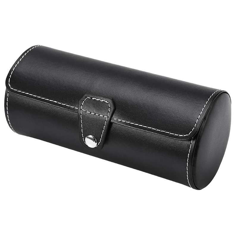 3 Slot Travel Watch Box Jewelry Storage Case Porch Jewellery (black)