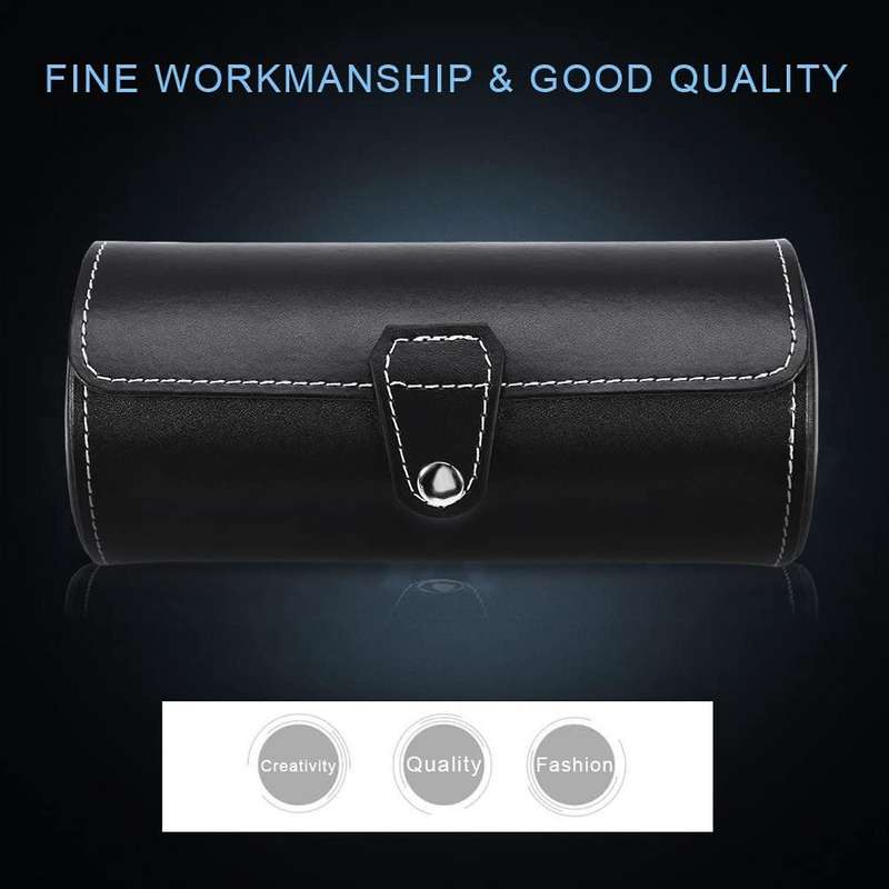 3 Slot Travel Watch Box Jewelry Storage Case Porch Jewellery (black)