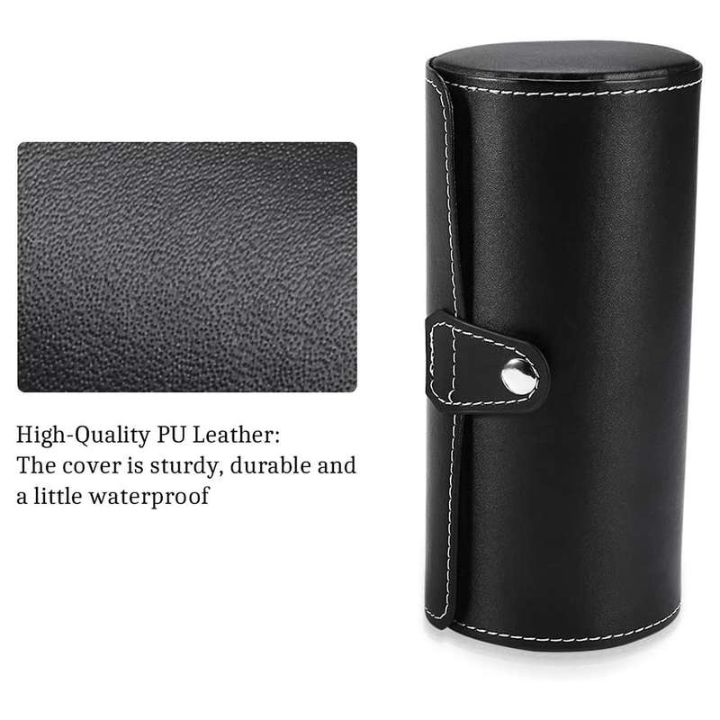3 Slot Travel Watch Box Jewelry Storage Case Porch Jewellery (black)