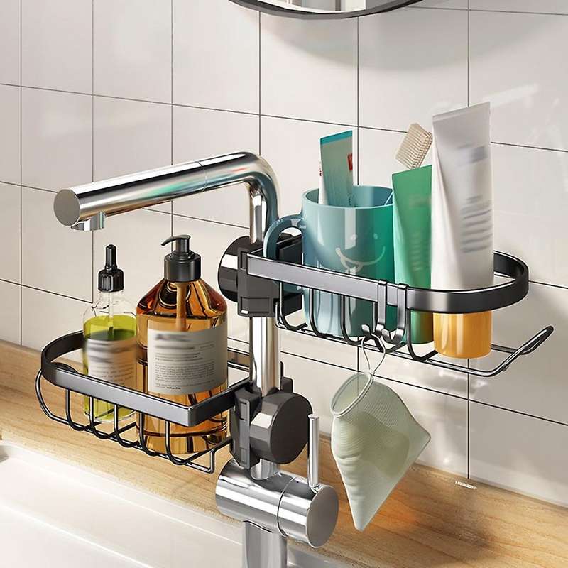 Faucet Sponge Holder with Hook,dish Rack for Kitchen,bathroom