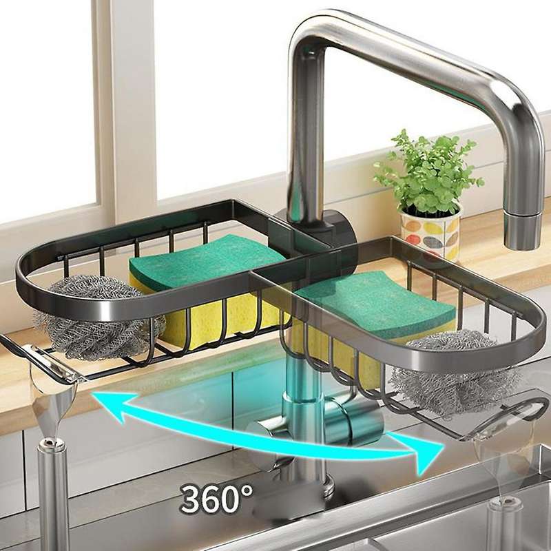 Faucet Sponge Holder with Hook,dish Rack for Kitchen,bathroom