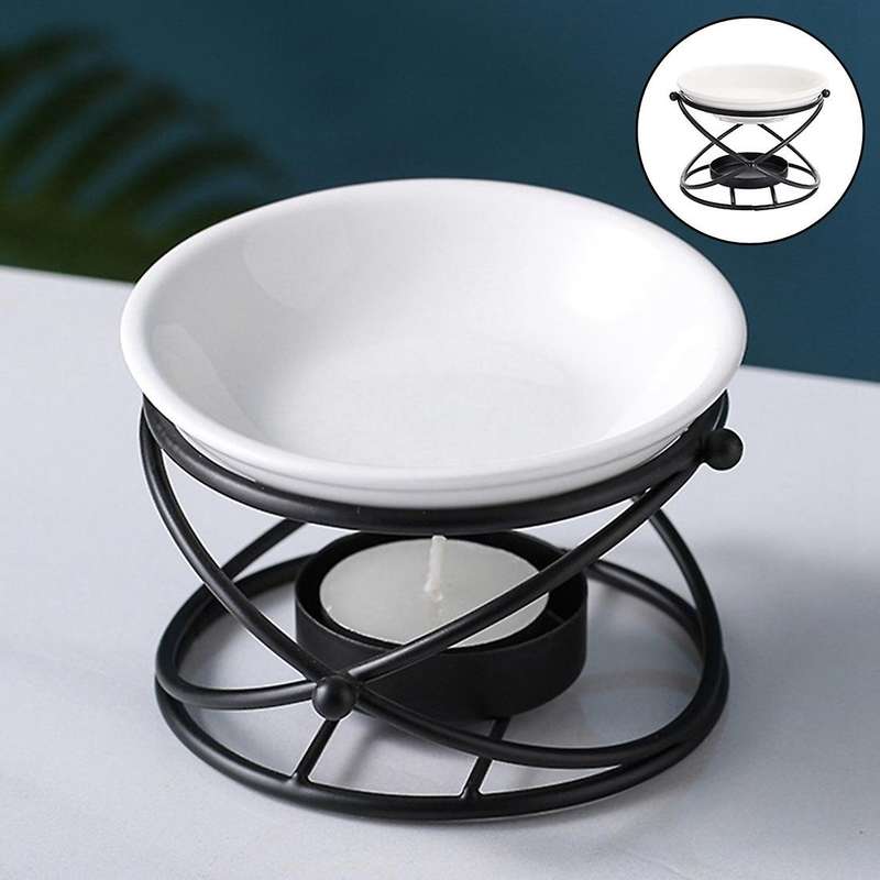 Wax Melt Ceramic Candle Holder Spa Yoga Room Home Decoration Black