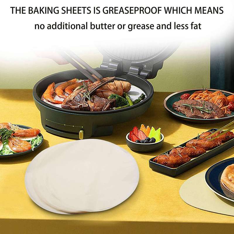 100 Pcs Round 9 Inch Baking Silicone Paper Cake Tin Liners(9 Inch)
