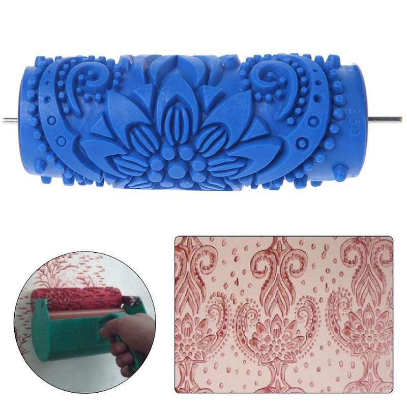 5 Inch Embossed Paint Roller Sleeve Wall Texture Stencil Brush 095y