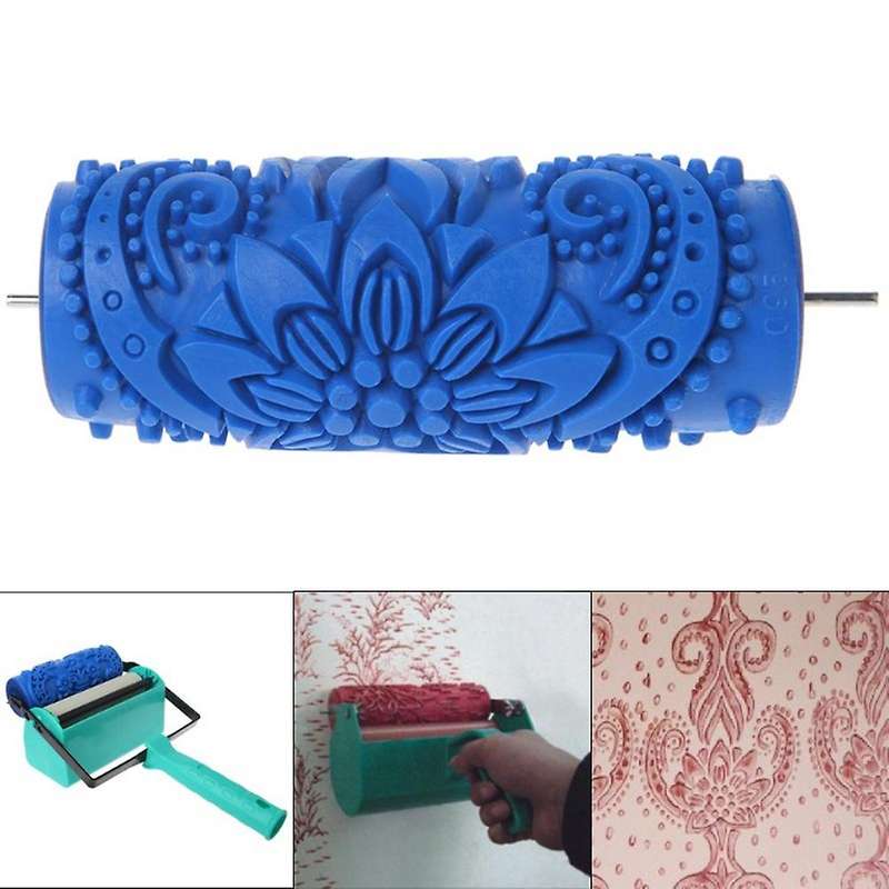 5 Inch Embossed Paint Roller Sleeve Wall Texture Stencil Brush 095y