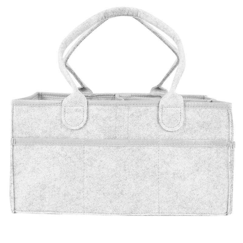 Baby Diaper Caddy Foldable Nursery Storage Basket (grey, 14x9x7 Inch)