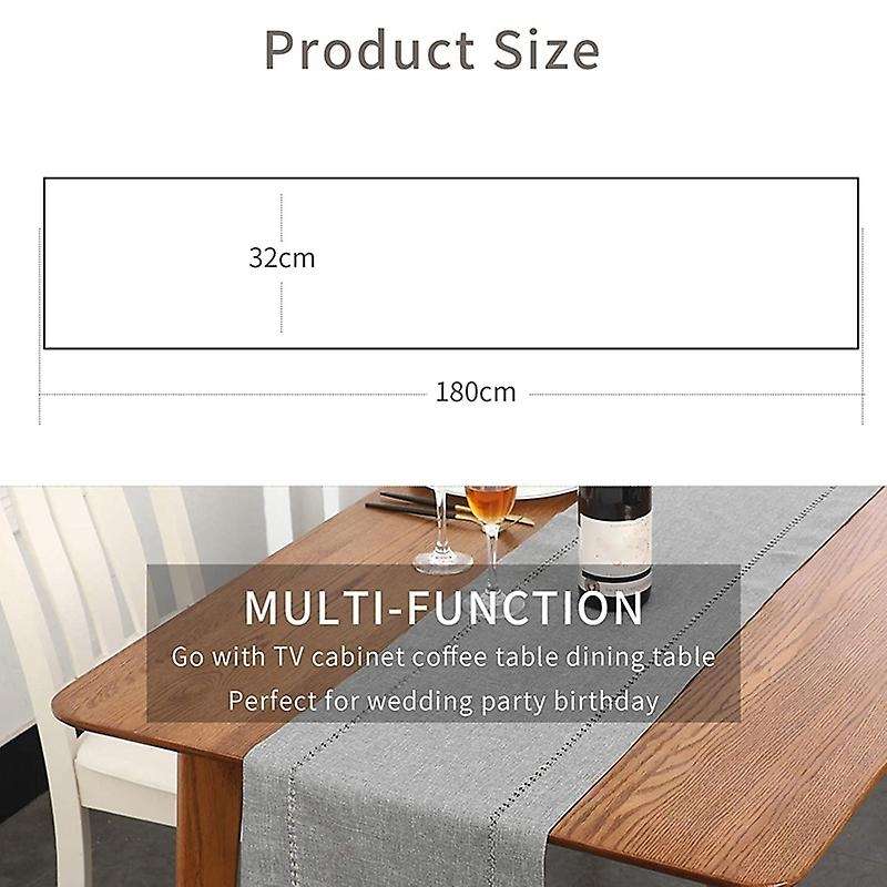 Table Runner for Everyday Dining Wedding Holiday Home Decor Gray