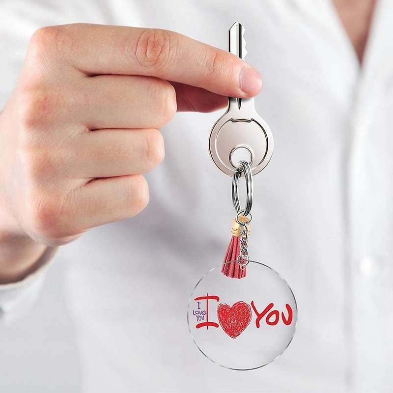 Acrylic Circle Keychain Blanks Clear Kit 120pcs for Cricut, Silver