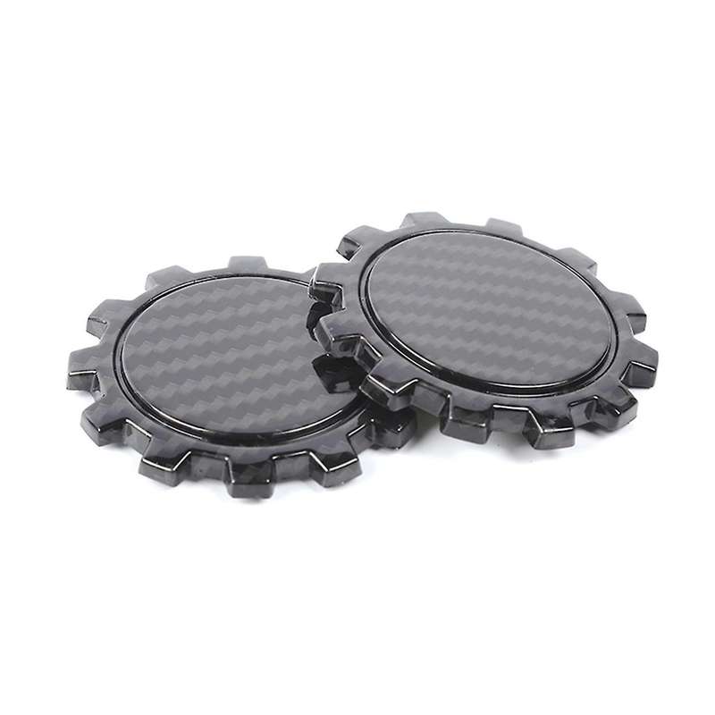 2pcs Car Door Key Jack Trim Cover Protect Decoration Carbon Fiber