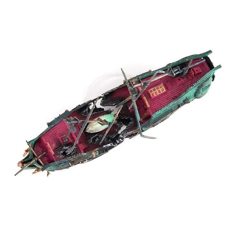 Resin Ship Fish Tank Ornaments for Aquarium Decor Accessories
