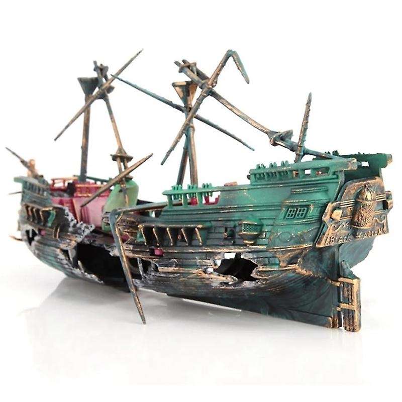 Resin Ship Fish Tank Ornaments for Aquarium Decor Accessories