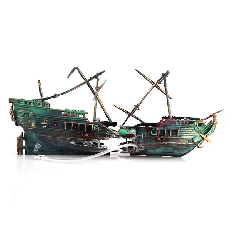 Resin Ship Fish Tank Ornaments for Aquarium Decor Accessories