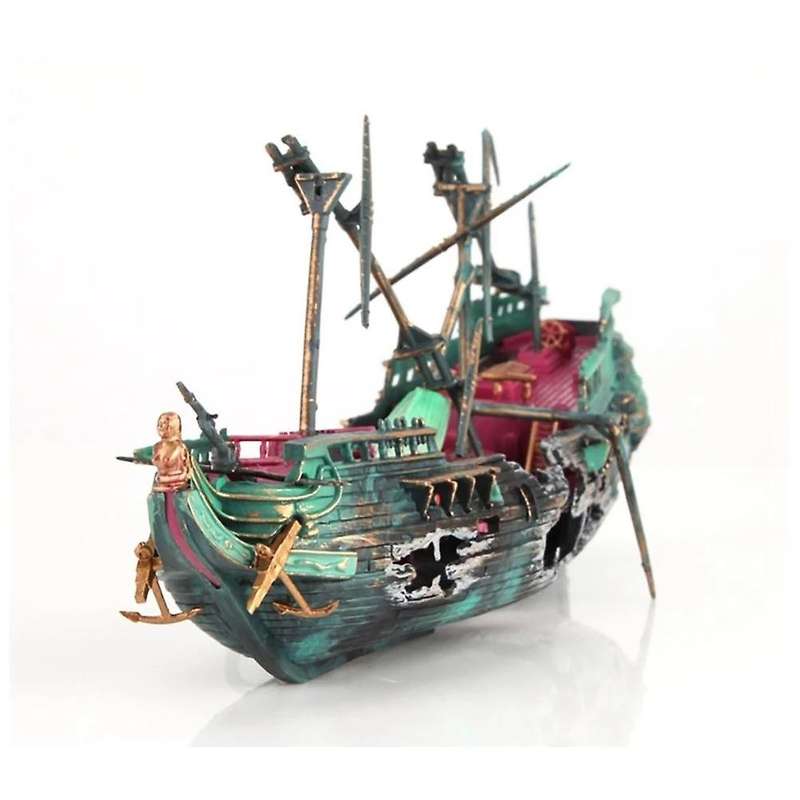 Resin Ship Fish Tank Ornaments for Aquarium Decor Accessories