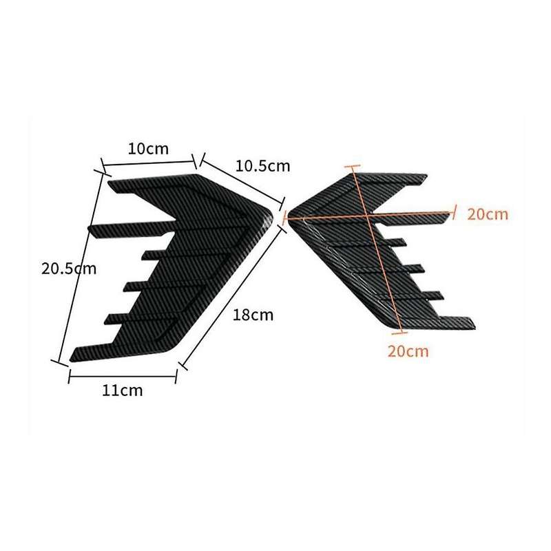 Car Tuyere Car Fender Shark Gill Body Trim Stickers Black