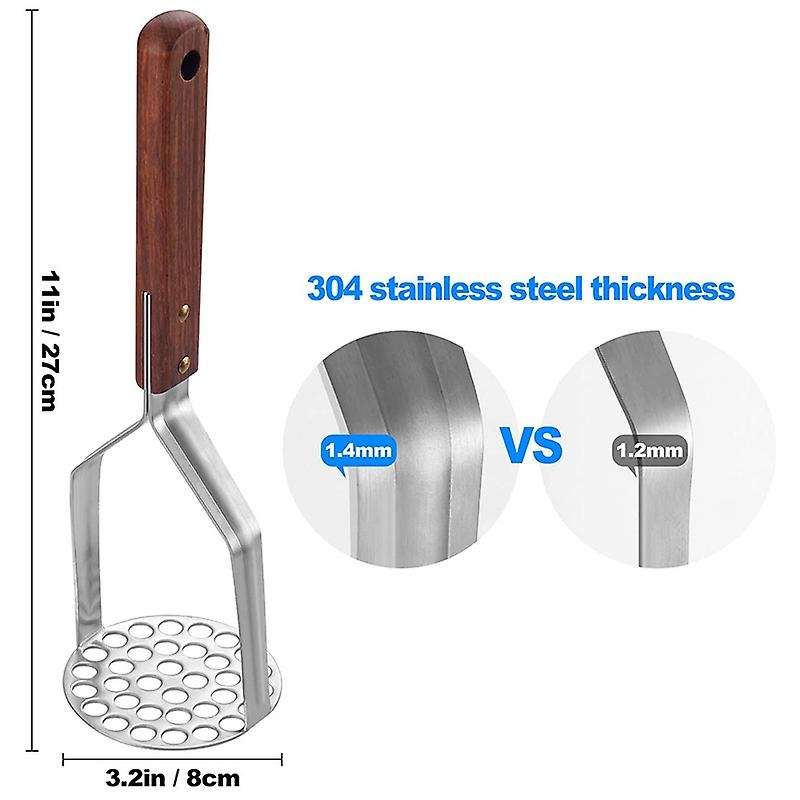 Potato Masher Stainless Steel Heavy Duty Strong Anti-slip