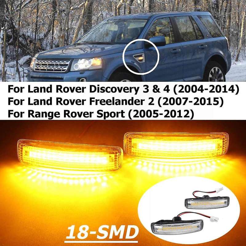 2x Amber Blink Led Side Marker Light for Land Rover Discovery 3