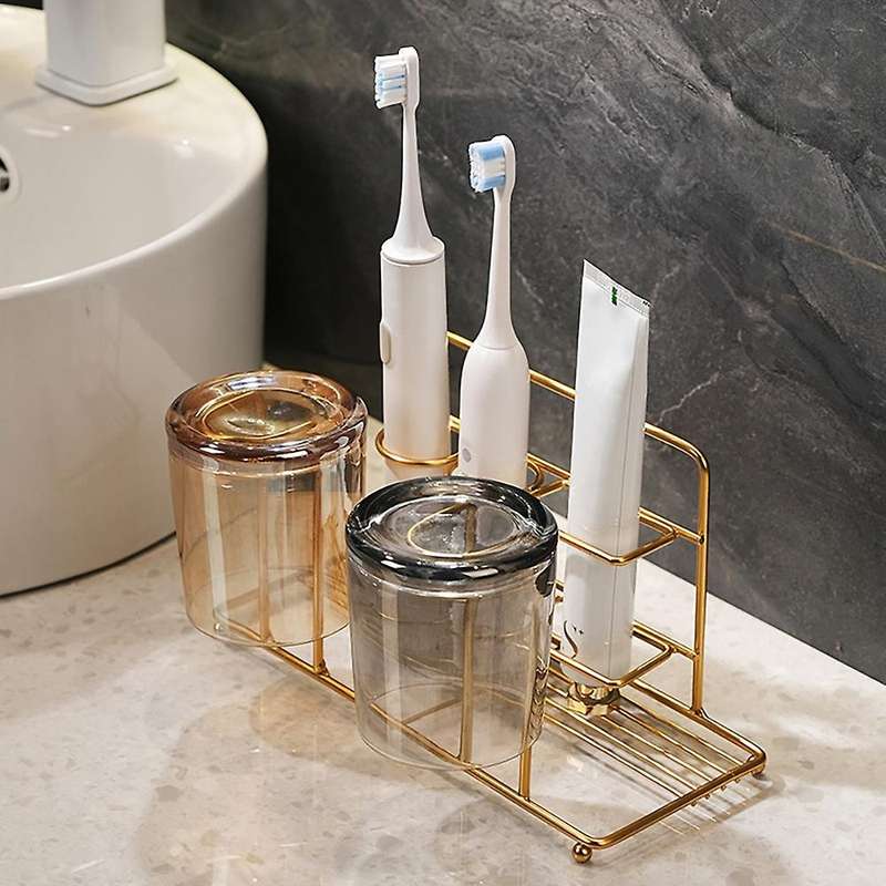 Toothbrush Holder Wall Mounted Metal Toothpaste Holder