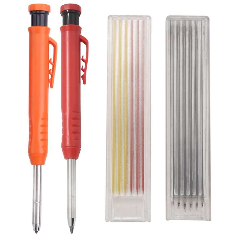 2 Pieces Solid Carpenter Pencil,mechanical Pencil Marker Marking Tool