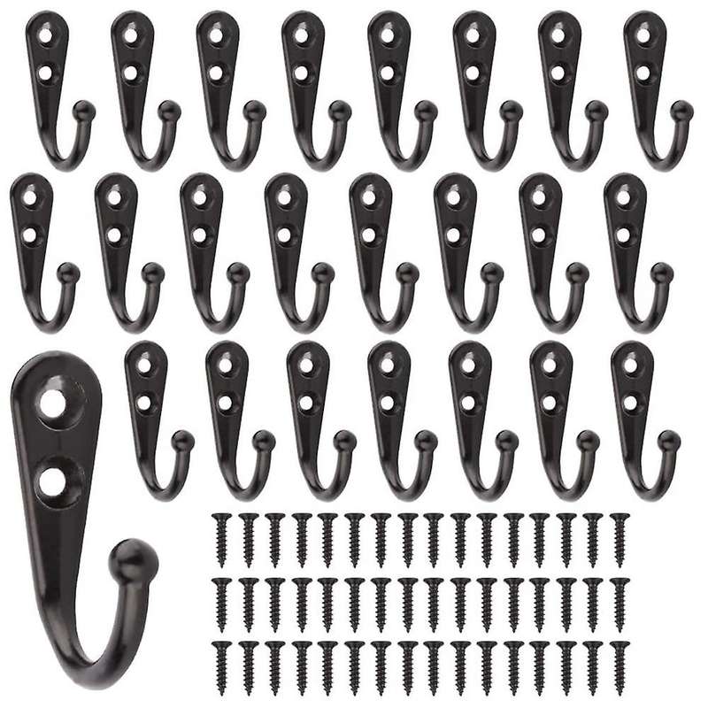 24 Sets Of Robe Hook Towel Holder for Bathroom Kitchen with Screws