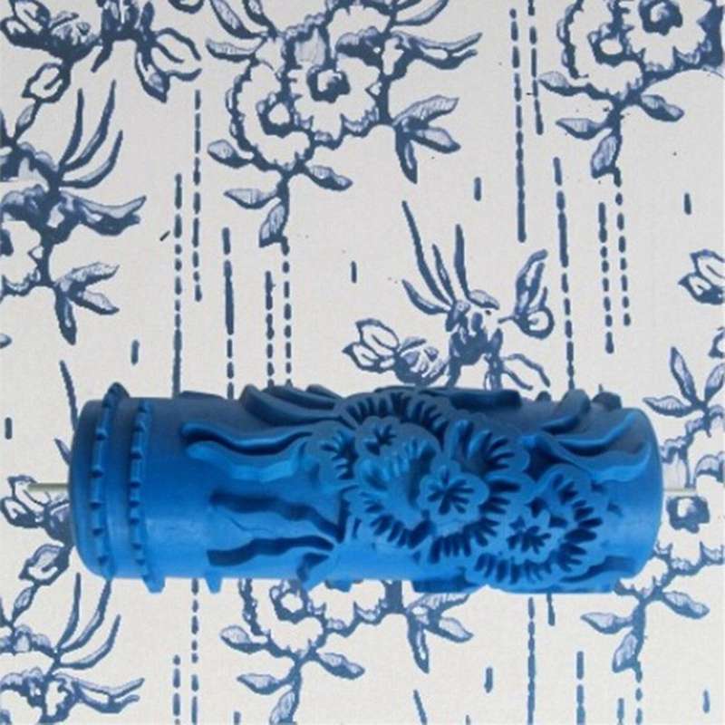 5 Inch Embossed Paint Roller Sleeve Wall Texture Stencil Decor 075y