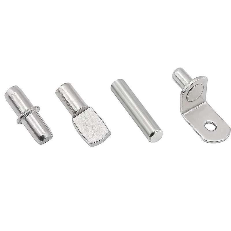 104pcs Shelf Pins Kit,4 Styles Nickel Plated Shelf Support Pegs