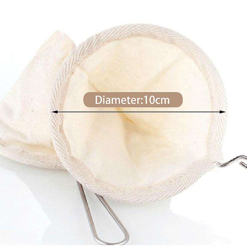 4pcs Flannel Cloth Coffee Filter Strainers with Handle for Home Use