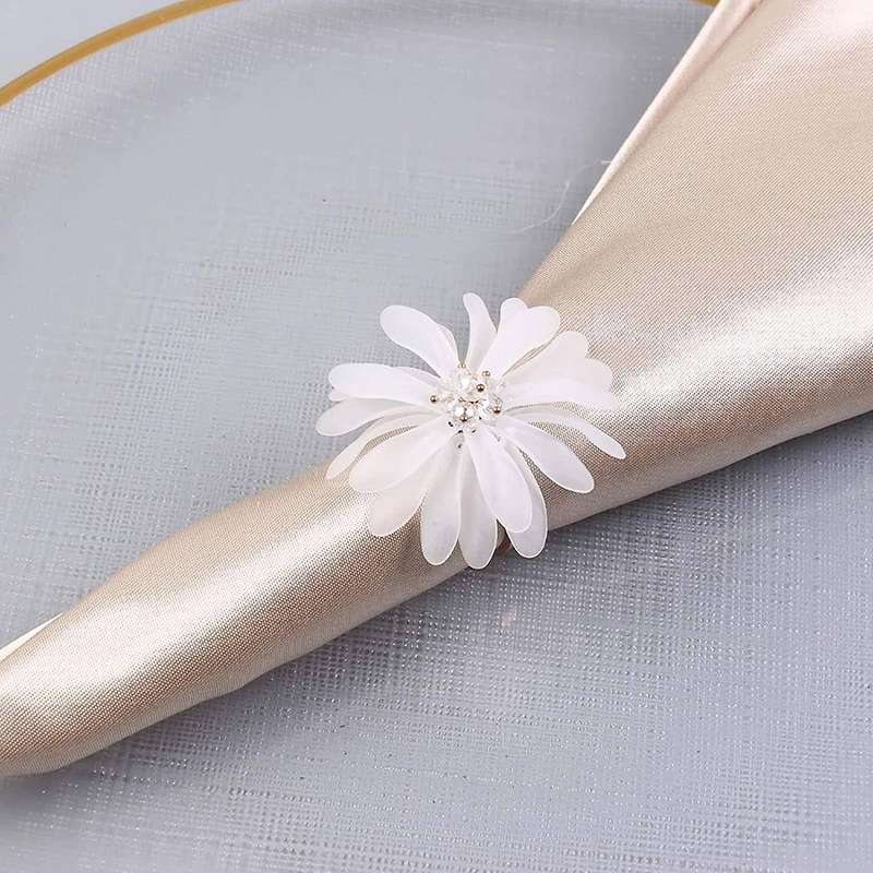 Acrylic Flower Napkin Rings , Handmade Napkin Rings for Wedding