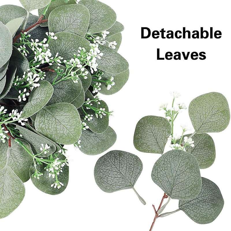 Artificial Eucalyptus Leaves Stems Faux Eucalyptus Greenery Plant(b)