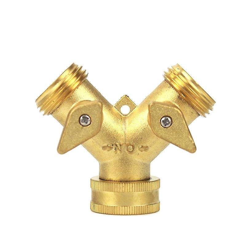 2 Way Garden Hose Splitter, Hose Connector, Heavy Duty Solid Brass