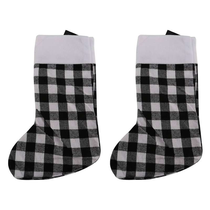 4 Pack Christmas Stocking for Party Decoration, L(black and White)