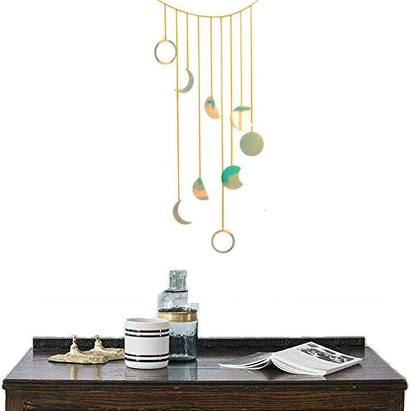 Moon Shining Phase Garland Decoration Chains Gold Wall Hanging C