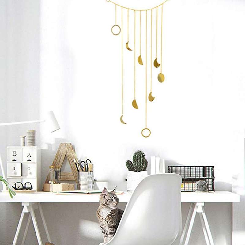 Moon Shining Phase Garland Decoration Chains Gold Wall Hanging C