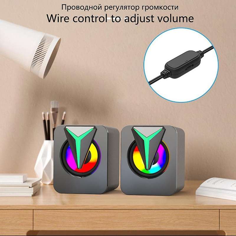 Wired Speakers, Laptop Speakers, Colorful Lighting Speakers