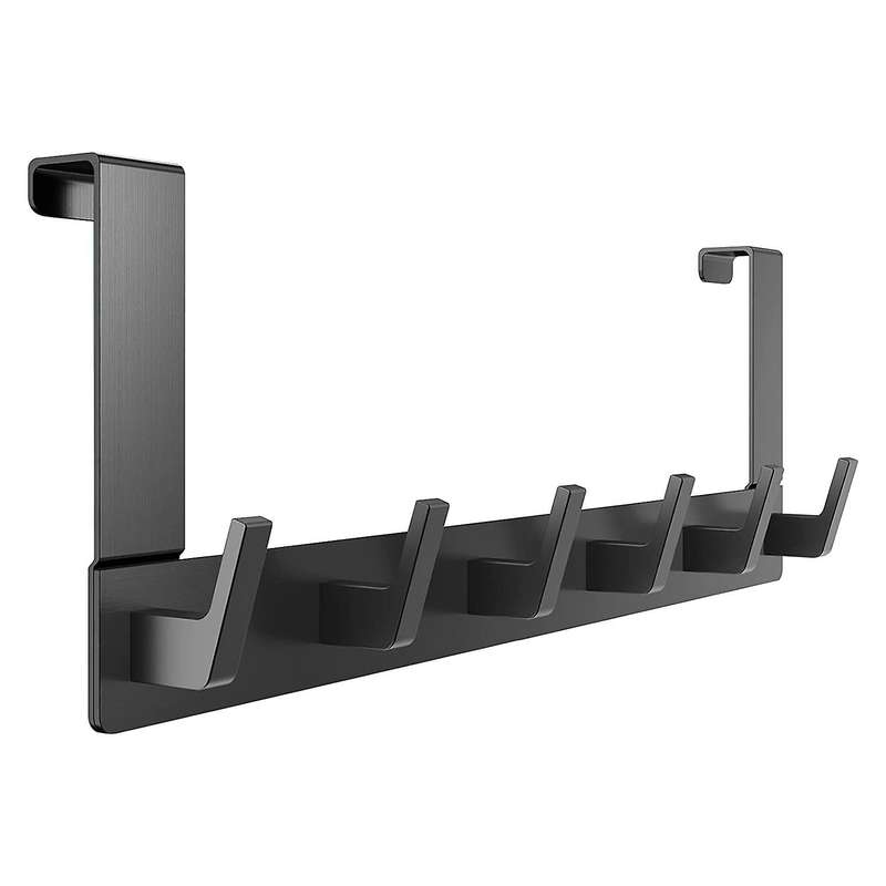 Door Coat Rack with 6 Hooks - Door Hooks for Hanging - Clothes Hooks