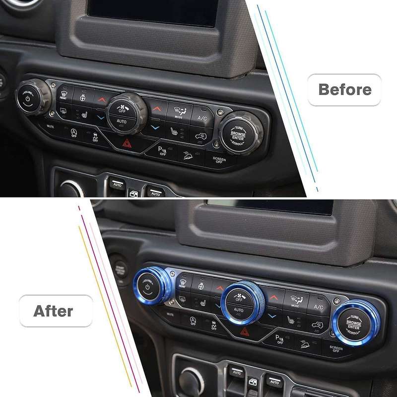 Air Conditioner Switch Knob Cover & Headlight Knob Cover (blue)