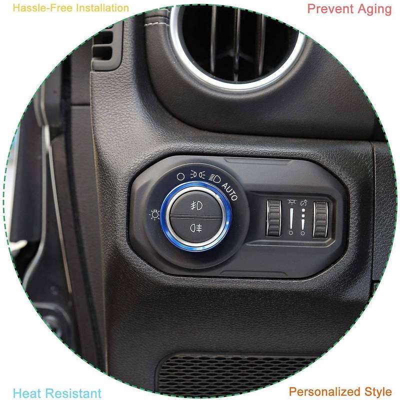 Air Conditioner Switch Knob Cover & Headlight Knob Cover (blue)