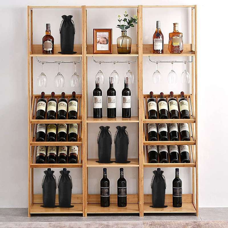 10pcs Jute Burlap Wine Bags, for Blind Taste Halloween Party Holiday