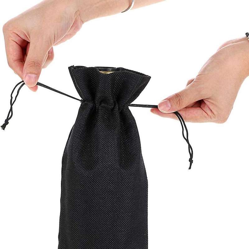 10pcs Jute Burlap Wine Bags, for Blind Taste Halloween Party Holiday