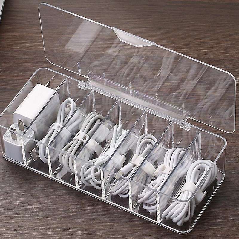 Dustproof Storage Cable Management Box Hub Organizer Box Desktop (s)