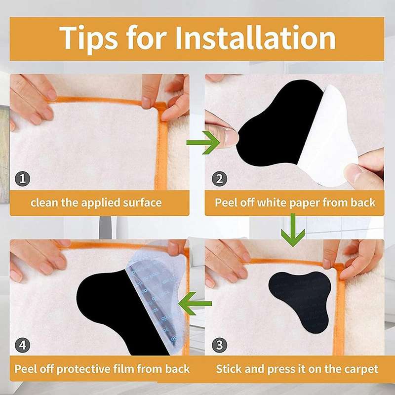 Rug Gripper 20 Pcs Double Sided Anti Curling Non Slip Rug Pad