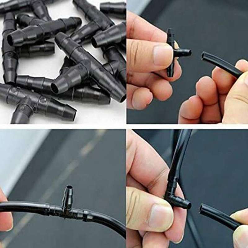 Universal Barbed Tee Fittings 300pcs, Fits 1/4 Inch Drip Tubing