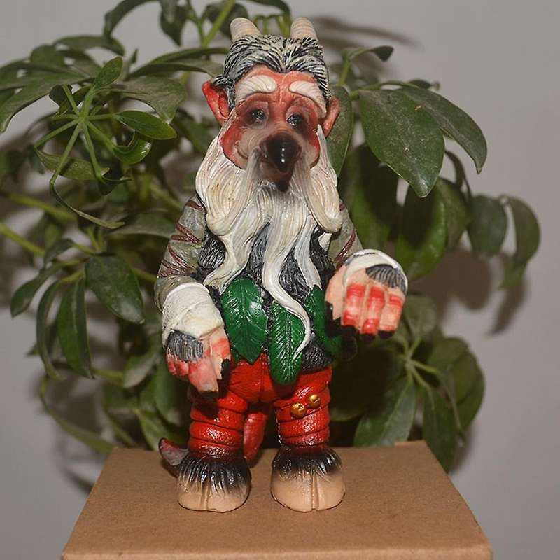 Resin Black Magic Goblin Funny Dwarfs Statue Horrifying Elf Statue -a