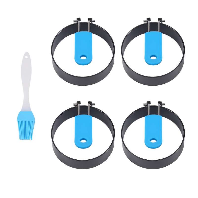 4 Pack Stainless Steel Egg Cooking Rings with Handle,for Frying Eggs