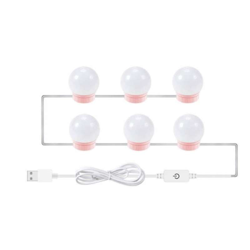 Led Makeup Mirror Light Press Dimming Vanity Dressing Lamp,6 Bulbs