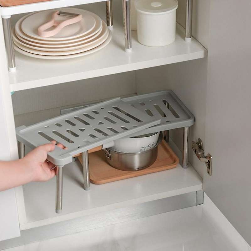 Home Closet Organizer Storage Shelf for Kitchen Rack Gray