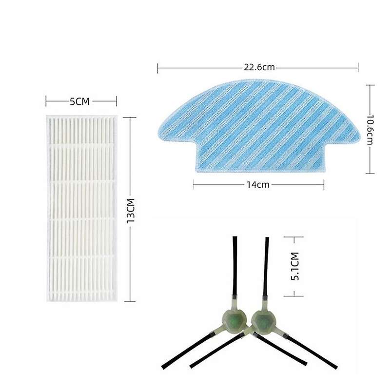 For Lefant M210 M210s M210b M213 Robot Cleaner Filter Side Brush Mop