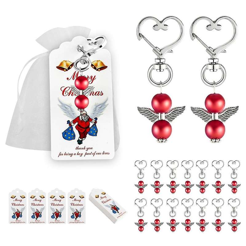 20pcs Guardian Angel Keychain Wedding Baptism Mini Keepsake,red