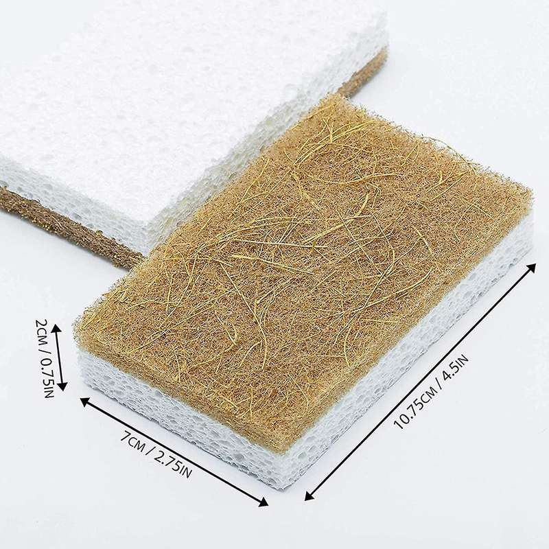 12pcs Eco Friendly Scrub Sponges for Kitchen - Non Scratch Odor Free