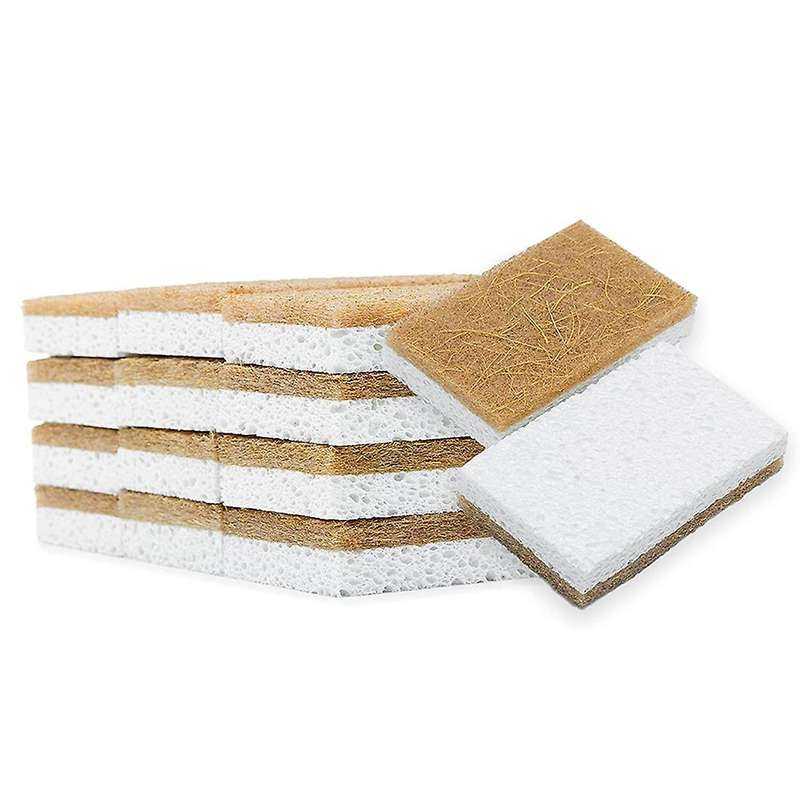 12pcs Eco Friendly Scrub Sponges for Kitchen - Non Scratch Odor Free